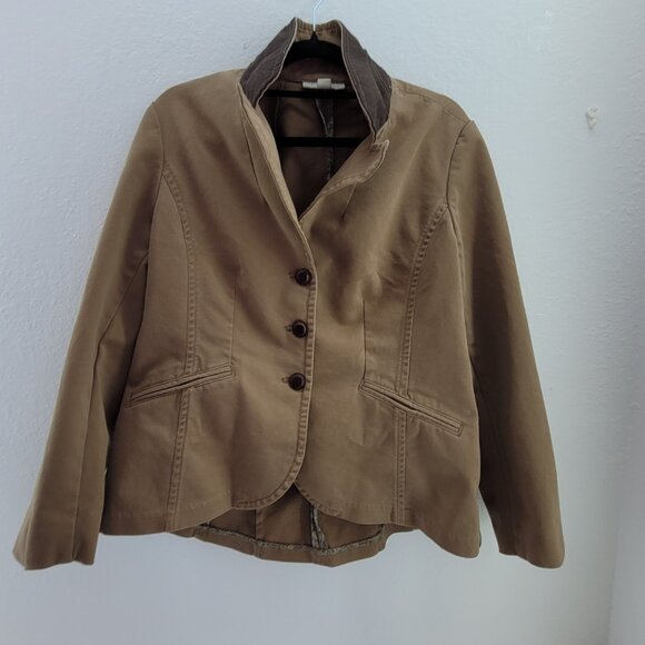 Coldwater Creek Jacket Womens 14 Brown Riding Blazer Leather Buttons Equestrian - Picture 14 of 14